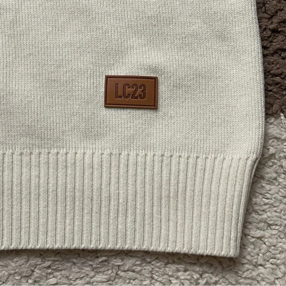 LC23 Norwegian Wool Sweater Sz L In Nudes & Neutrals - Picture 7 of 9